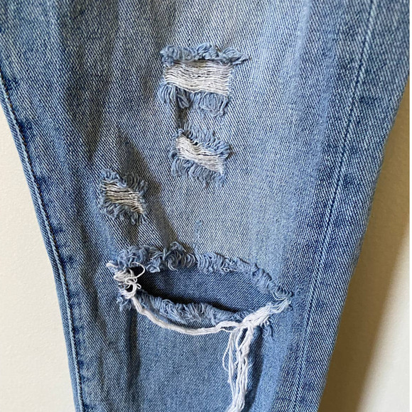 Pacsun High Rise Distressed Patch Work Girlfriend Jeans 29 - Picture 9 of 12